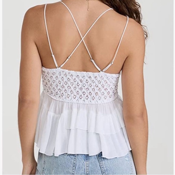 NWT Free People White Adella Cami -Size Small - Picture 7 of 9